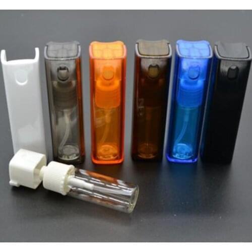 200pcs 10ML Square Plastic Packing Bottles Refillable Women Perfume Bottle 10CC Travel Refillable Empty Atomizer Spray Free Ship