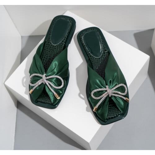 2021 Women Lace Up Slippers Woman Square Toe Solid Shoes Female Peep Toe Footwera Ladies Summer Beach Fashion Plus Size 42