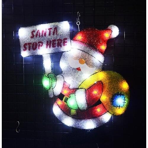 2D santa clause christmas lights indoor led lights decoration xmas tree lighting party decoration room lights decor