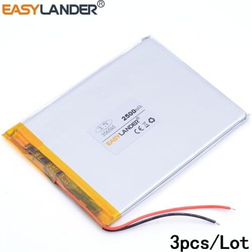 3pcs/Lot 356595 3.7V 2500mAh Lithium Tablet polymer battery for Tablet PC MID PDA E-book tablet pc GPS MP3 MP4 MP5 DVR