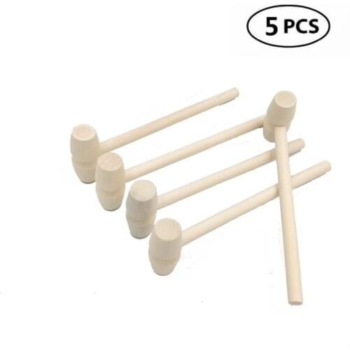5pcs Wood Mini Wooden Hammer Wood Mallets for Seafood Lobster Crab Shell Leather Crafts Jewelry Crafts