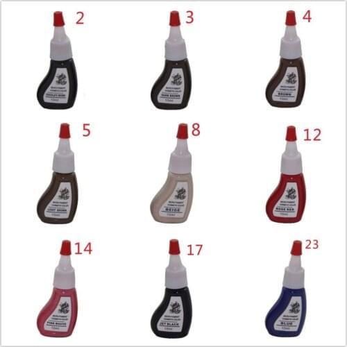 5Pcs Micropigment Permanent Makeup Tattoo Ink Eyebrow Lip Cosmetic Makeup Beauty Art Dark Brown Chocolate Red Pink Pure Colors