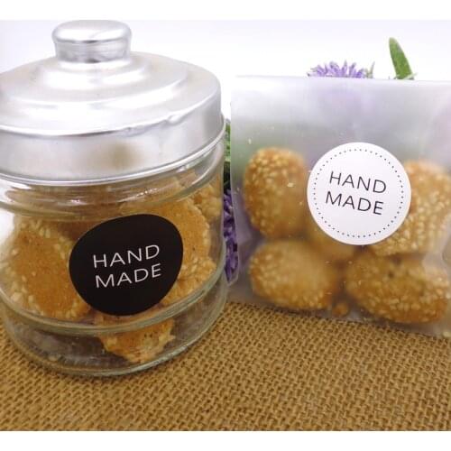 600pcs Black and White Handmade Seal Stickers Round Seal Label Point Sticker