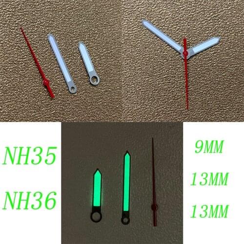 Watch pointer accessories modified white pointer green luminous Japanese NH35 automatic movement SKX007