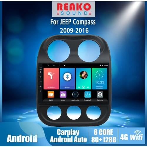 REAKOSOUND 2 Din Car Radio For JEEP Compass 2009-2016 Multimedia Video Player GPS Bluetooth Wifi Android Navigation with frame