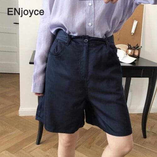 Spring Summer Wide Leg Pant Women Korean Style Loose Rayon Silk Jeans Shorts Streetwear High Waist Female Suit Short Pants