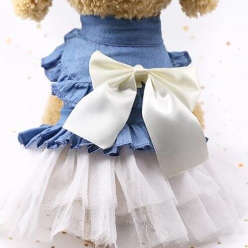 Denim Dress Jeans Dresses Spring Pet Dog Clothes Dog Small Dog Dress Puppy Clothes Chihuahua Yorkies Teddy Pet Clothing Fashion