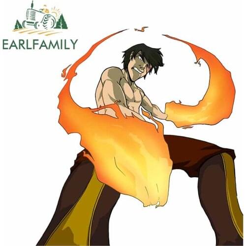 EARLFAMILY 13cm x 12.3cm for Zuko Avatar Car Stickers Vinyl Refrigerator Scratch-proof Window Trunk Bumper Decoration Decal