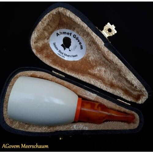 Handcarved Meerschaum Cigar Holder Cigars Humidor Tobacco AGovem Cigar Case Vintage Box AGM-16