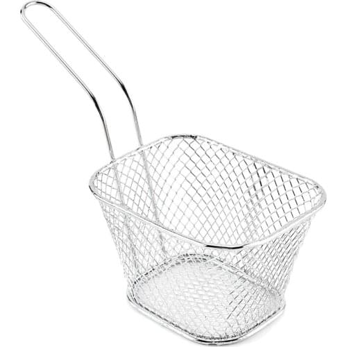French Fries Basket Portable Stainless Steel Chips Mini Frying Basket Strainer Fryer Kitchen Cooking Chef Basket Colander Tool