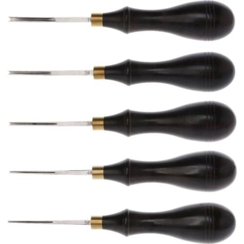 Leather Edge Creaser Steel Blade Ebony Blackwood Shallow Groove Craft Mark Tool E56C