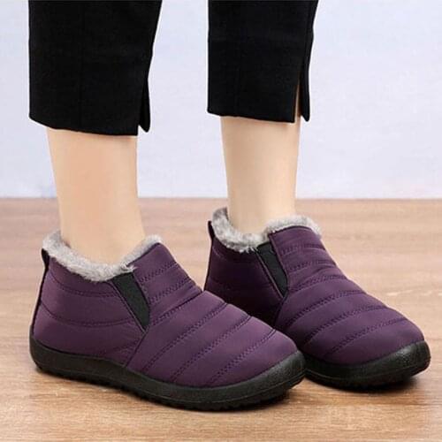 Winter Women Shoes Vulcanized Warm Women Sneakers Waterproof Slip On Sneakers Woman Shoes Breathable Plush Women Vulcanize Shoes