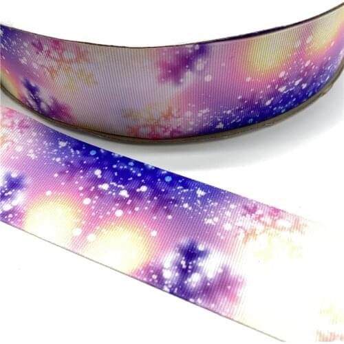 5Yards 1.5" 40MM Shiny Rainbow Gold Star Printed Grosgrain Ribbon For Hair Bows DIY Crafts Handmade Accessories #09