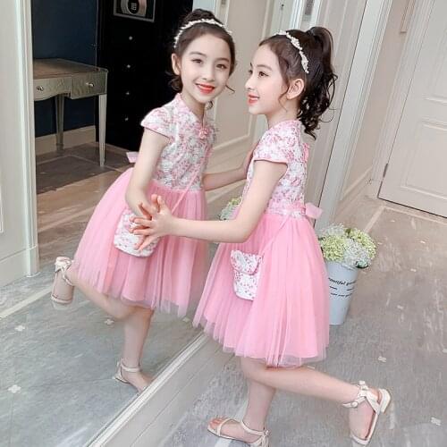 Summer Princess Dresses 2021 Tutu Girls Dress Wedding Kids Dress With Cloak Birthday Party Costumes Children Clothes dress set
