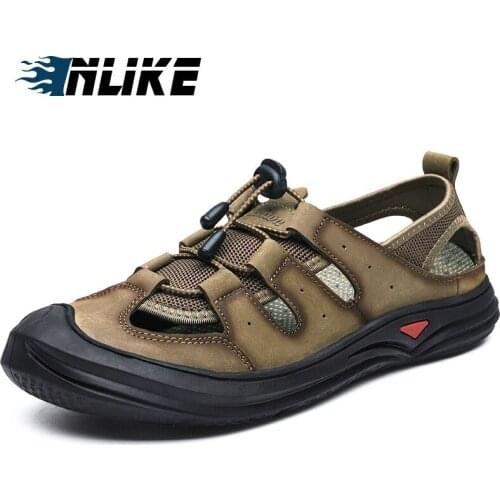 Summer Shoes Casual Flat Non-slip Beach Sandals Outdoor Sandal Genuine Leather Plus Size Casual Sandal