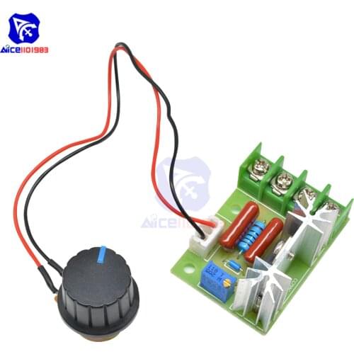 AC 220V 2000W SCR Voltage Regulator Transformer Module with Potentiometer Switch Temperature/Motor Speed Controller Light Dimmer