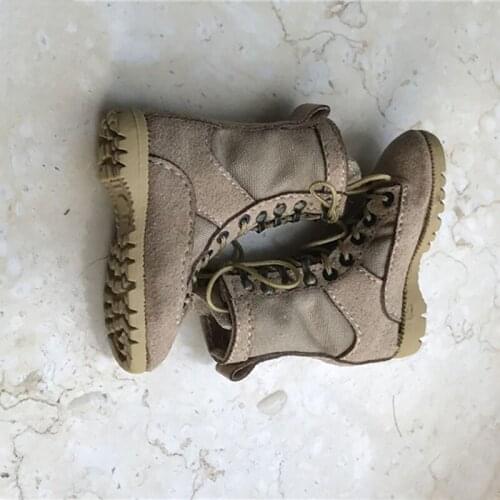 1/6 Male Soldier Desert Combat Boots Sand Color Lace-up Mens Boots Hollow Footless Fits 12 Inch Action Figure Body Accessories