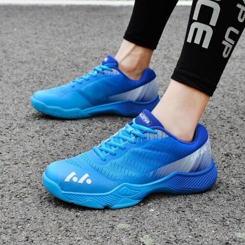 2021 New Blue Tennis Shoes Couple Size 36-46 Men Professional Sneakers High Quality Badminton Trainer Shoes Men Tenis Para Homme