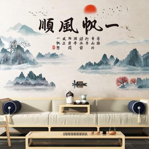 Landscape Painting Wall Stickers Bedroom Living Room Backdrop Wall Decoration Wallpaper DIY Self-adhesive Home Office Decor Art