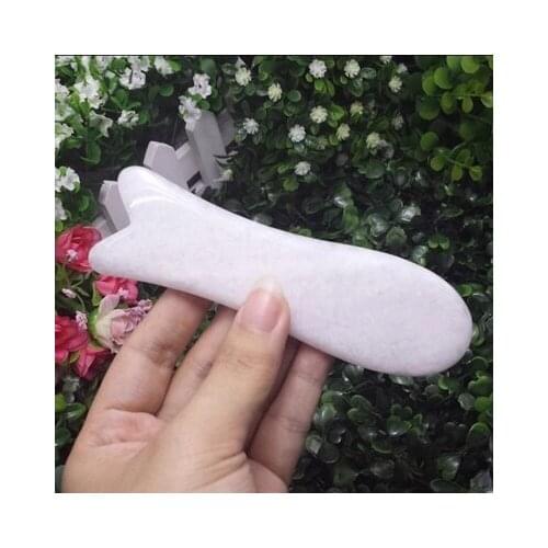 Natural White Onxy Facial Scrapping Body Gua Sha Plate Face Plank Meridian Beauty Shaving Board Jade Piece Of Fish Guasha