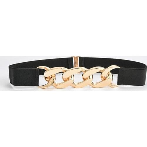 2021 New Gold chain belt elastic silver metal waist belts for women femme stretch cummerbunds ladies coat waistband chain belt