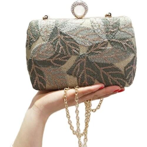 2020 new women sequins evening clutch bling embroidery clutch wallets banquet bags for women diamond ring bags MN1342