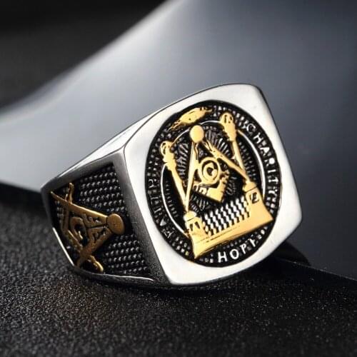 New Stainless Steel G Rings Mens Rings Vintage Masonic Rings Titanium Steel Gifts