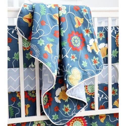 Sahaler Boho Baby Blanket Baby Newborn Swaddle Wrap Crib Comforter Quilt 34*42 inches(Flower)