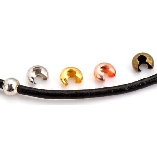 OlingArt 7MM 120pcs/lot Plating Rhodium/Gold/Bronze/Rose gold mixing high quality Copper Crimp Round Covers DIY Jewelry Making