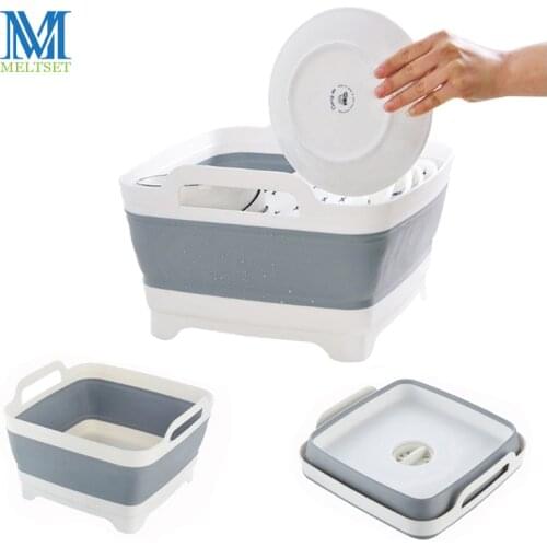 Plastic Vegetable Fruit Wash Basket Foldable Kitchen Sink Colander Washbaisn Camping Fishing Cleaning Tools Outdoor Accessories
