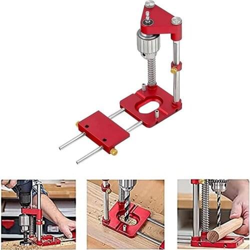 Portable Adjustable Woodworking Drilling Locator Handheld Hole Puncher DIY Guide For Carpentry Dowel Joints Opener Door Cabinets