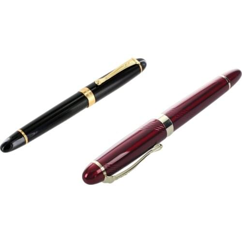 PPYY-Jinhao Fountain Pen 450 Black with Gold Broad Nib with X450 18 KGP 0.7mm Broad Nib Fountain Pen Red