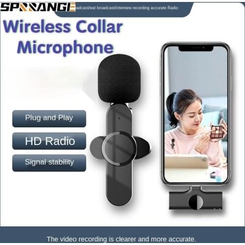 Professional Wireless Microphone Display Voice Recording Mic Mini Lavalier Microphone for Iphone/android/computer/PC Online Live
