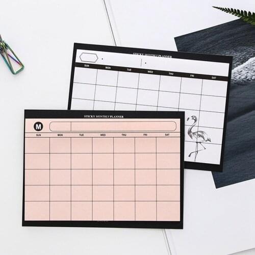 Simple Style Monthly Paper Pad 30 Sheets White Pink DIY Monthly Planner Desk Agenda Gift School Office Supplies