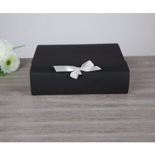 Size:31*25.5*8cm 15pcs/lot Large Kraft Paper Gift Box Kraft Cardboard Box Black Cosmetic Jewelry White Paper Box for T-shirt
