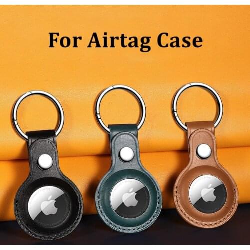 Luxury PU Leather Protective Sleeve Case For Apple Airtag Location Protection Keychain Anti-lost Tracker Buckle Shockproof Cover