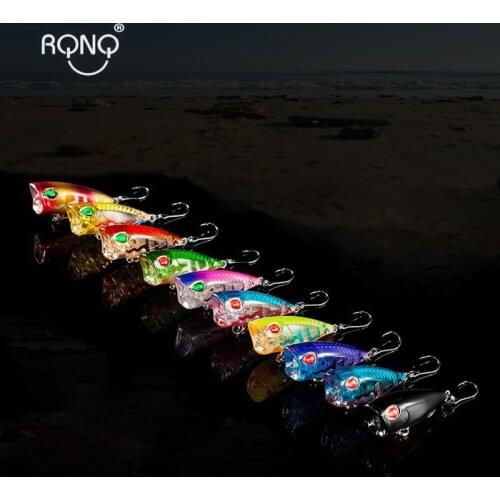 RQNQ 1Pcs 4Cm\3G Mini Popper hard bait minnow fishing lure Crankbait Wobbler Tackle Isca poper Floating Top Water pike lures