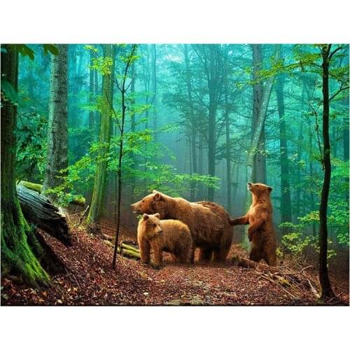 SHANSHIYOUPIN Full Round DIY Diamond Embroidery Cute Bears 5D Diamond Painting Cross Stitch Rhinestone Mosaic Home Decor