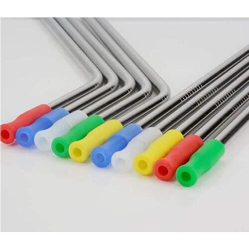 11 Colors Stock Silicone Tips for Stainless Steel Straws Tooth Collision Prevention Straws Cover Silicone Tubes