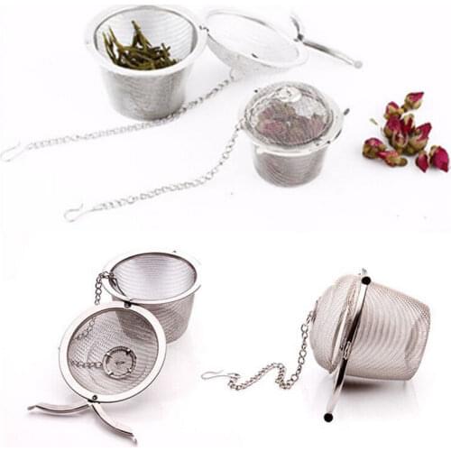 4 Size Stainless Steel Tea Locking Spice Egg Shape Ball Mesh Infuser Tea Strainer