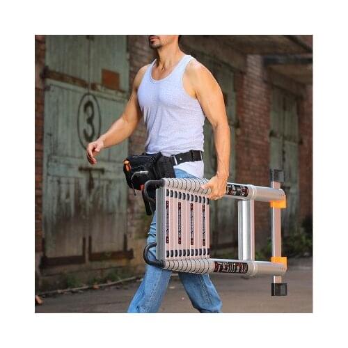 Telescopic ladder household folding ladder indoor lifting stairs thickened aluminum alloy engineering ladder portable