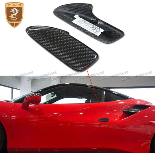 For Ferrari 488 GTB/Spider Outer Door Sticker Handle Panel Cowling Cover Glossy/Matte Carbon Fiber Car Accessories