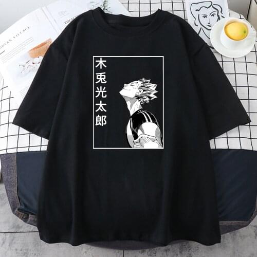 Bokuto Koutarou Anime Haikyuu Womens T-Shirt Korean Style Casual T Shirts 2021 Summer Cool T Shirt Fashion Black Tees For Girls
