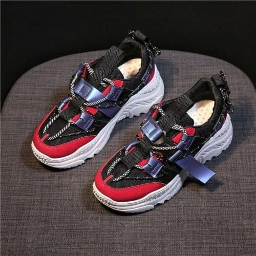 Women Sneakers 2019 Autumn Winter Women Casual Shoes Multi Color Thick Sole Ladies Platform Shoes Height Increasing Chunky Shoes