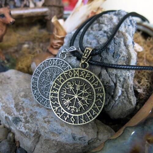 10pcs dropshipping Viking Necklace Amulet Jewelry Old Norse Helm of Awe AEGISHJALMUR Scandinavian Symbol Viking Rune Necklace