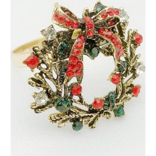 12pcs hotel tableware Retro Christmas buckle napkin ring servilletero