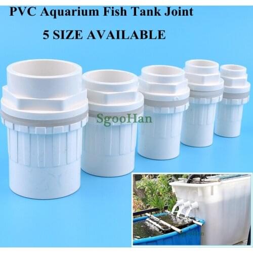 2~20pcs 20~50mm White Aquarium Fish Tank Connector Overflow Thread Water Tank Supply Accessories Joint PVC Pipe Fittings