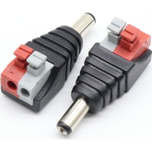 5pcs DC Male +5 pcs DC Female connector 2.1*5.5mm DC Power Jack Adapter Plug Connector for 3528/5050/5730 single color led strip