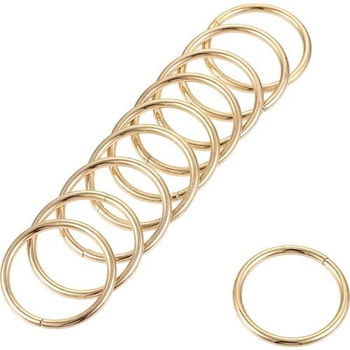 Uxcell 0.79"(20mm) O Rings Metal for Straps Bags Belts DIY Crafts Gold Tone 50 Pcs