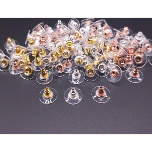 50pcs earring back Stopper earplugs Ear Back plug Cap Stud cap DIY Making Jewelry Stud earrings accessories Plugging Component
